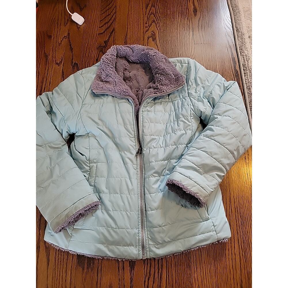 Kids Coat Jacket Girls Youth Size Large 14-16 Teal Youth Zip Up 2 Pockets